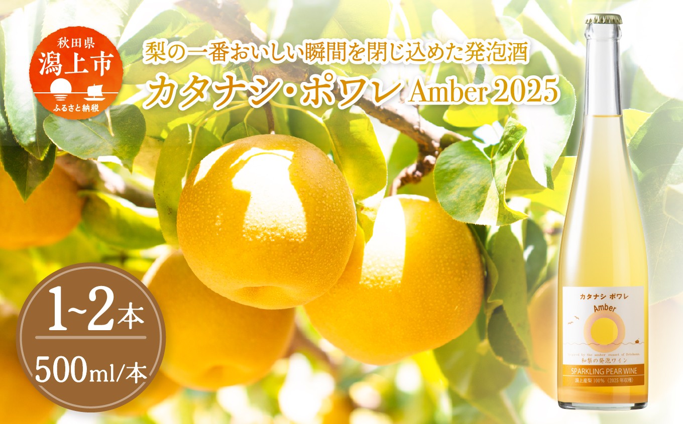 
                  【ふるさと納税】カタナシ・ポワレ Amber 2025 スパークリング 1本 2本 ワイン 500ml 父の日 敬老 お祝い 贈答 グルメ 秋田県産 秋田 秋田県 潟上 潟上市 【むつみワイナリー】
                