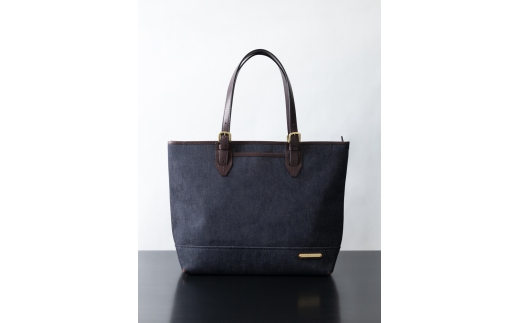 No55731 INNFITH 横型トートバッグ(ダークネイビー×ブラウン)｜ファッション 小物 バッグ トートバッグ 鞄 [1182]