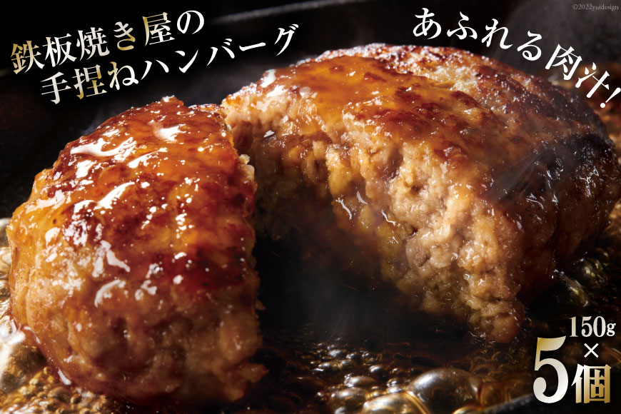 CG020 島原鉄板焼き屋の一品 うまからじゃ手捏ねハンバーグ 150g×5個