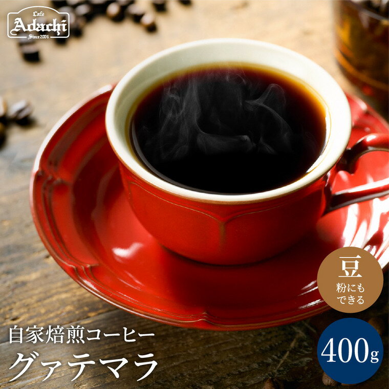 【ふるさと納税】 コーヒー豆 ビターチョコのような香味 グァテマラ ＜400g（40杯分）＞ グアテマラ 自家焙煎 豆 （粉にもできます）珈琲 カフェアダチ ドリンク 飲料