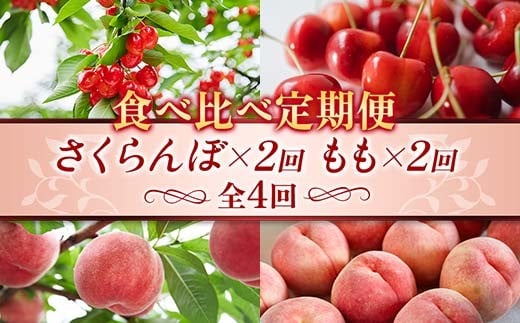 【先行予約 2026年度発送】 【食べ比べ定期便】～さくらんぼ×2・もも×2～ FSY-2333