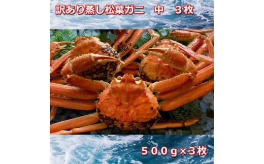 訳あり蒸しご自宅用　松葉ガニ　中　3枚　１枚500～640ｇ前後MK8｜国産 訳あり ズワイガニ 松葉ガニ カニ 蟹 かに ボイル カニ鍋 かに鍋 鍋 かにしゃぶ かにみそ 期間限定 送料無料 鳥取県
