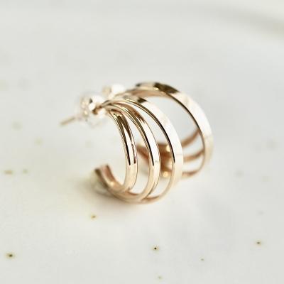 ふるさと納税 甲府市 【ジュエリー】K10 イエローゴールド 地金 3連 輪 ピアス 保証書付 SE-1722 |  | 02