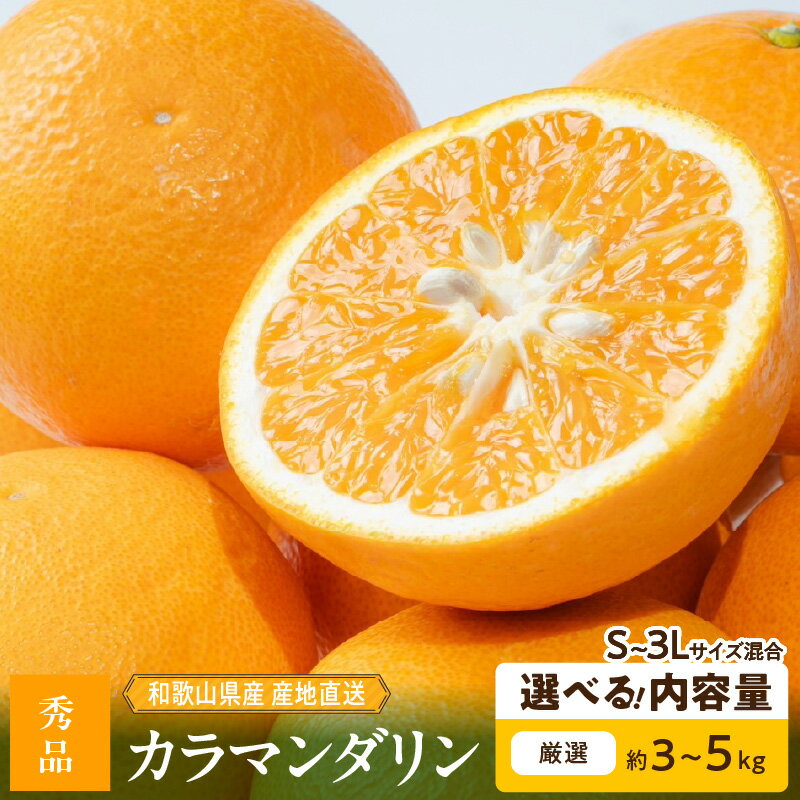 【ふるさと納税】【限定】【2026年先行予約】 和歌山県産 カラマンダリン 秀品 選べる 内容量 3kg 5kg S ～ 3L サイズ混合 新鮮 果実 洗練 味わい 深み 香り デザート お菓子作り ジュース ジャム 鮮やか 風味 楽しむ フルーツ 果物 お取り寄せ 和歌山県 湯浅町 送料無料