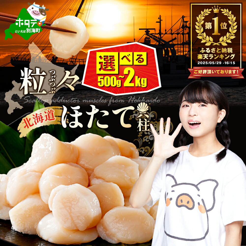 【ふるさと納税】高評価★4.8 ホタテ貝柱 500g～2kg 【内容量が選べる】【 発送時期が選べる 】（ ふるさと納税 ホタテ 訳あり ふるさと納税 帆立 ホタテ貝柱 ふるさと納税 訳あり ふるさと 刺身 冷凍 ほたて ホタテ 帆立 人気 ランキング 貝柱 貝 魚介 北海道 別海町 ）