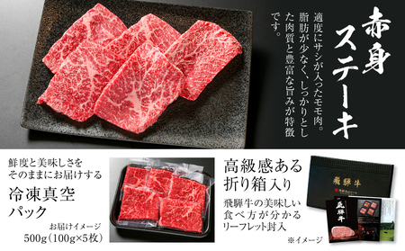 飛騨牛 赤身ステーキ 500g 黒毛和牛 和牛 飛騨高山ミート [MZ027]