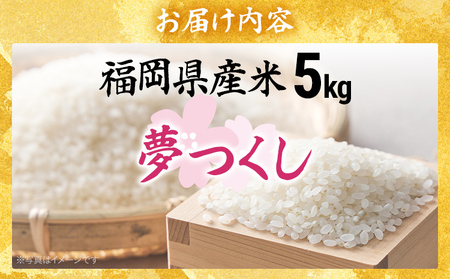 福岡県産米 夢つくし ５kg 米 令和7年産 精米 国産 米 白米 精米 こめ コメ ブランド米 ごはん おにぎり おやつ 単一米 福岡県 福岡 九州 グルメ お取り寄せ