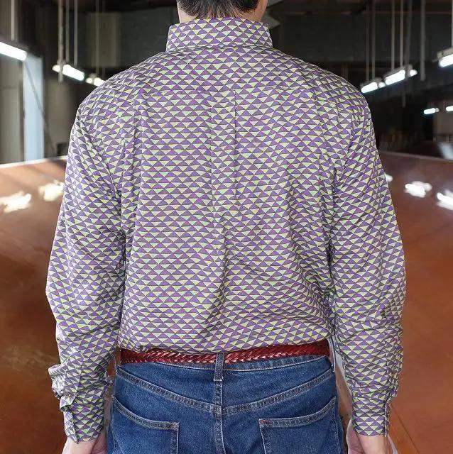 【鷲野染工場】メンズシャツ（鱗）Mサイズ