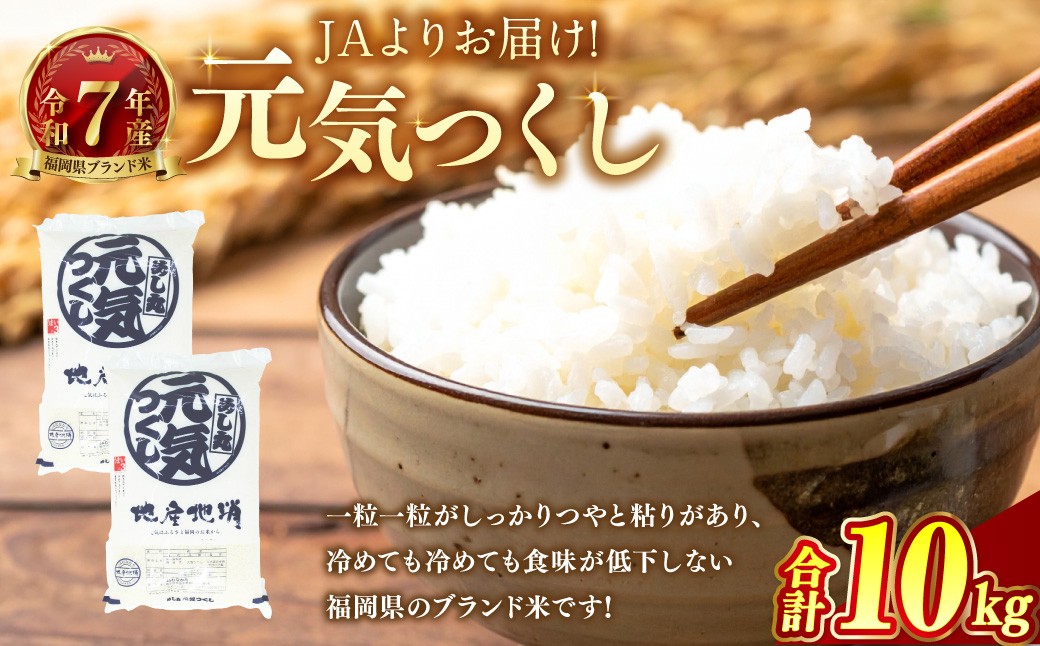 
            【令和7年産】JAよりお届け！福岡県ブランド米「元気つくし」10kg 米 お米 こめ コメ ご飯 ごはん 元気つくし 福岡県産 国産 10kg 精米 ブランド米 【2025年11月上旬発送開始】
          