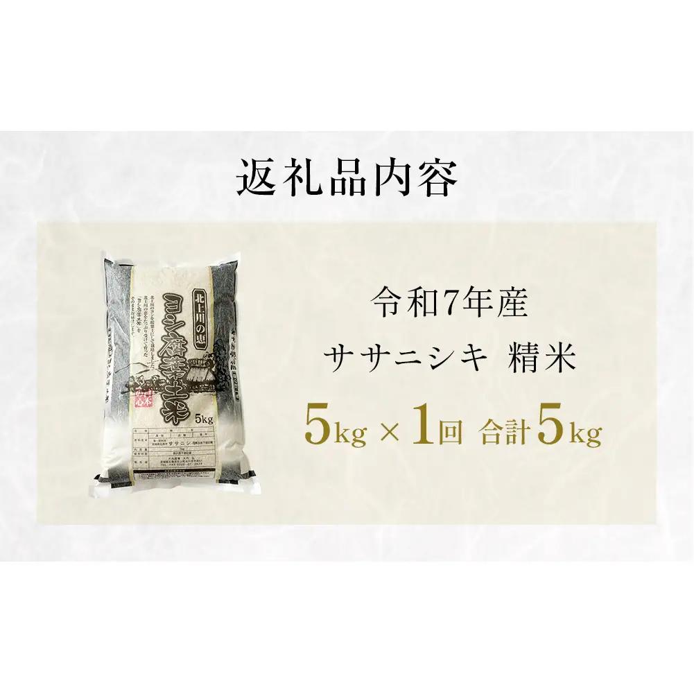 米 令和7年産 ササニシキ 精米 5kg 単品 こめ コメ お米 ご飯 白米 ささにしき