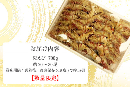 希少！鬼えび 700g前後 冷凍 エビ 香美町 56-13