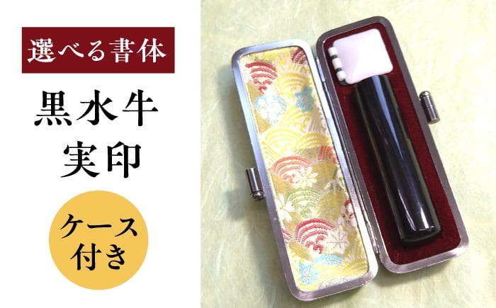 
            【2種から選べる書体】黒水牛 実印 （ケース付き）印鑑 印 はんこ ハンコ 実印 認印 岐阜市 / 長良印房 [ANHR007]
          