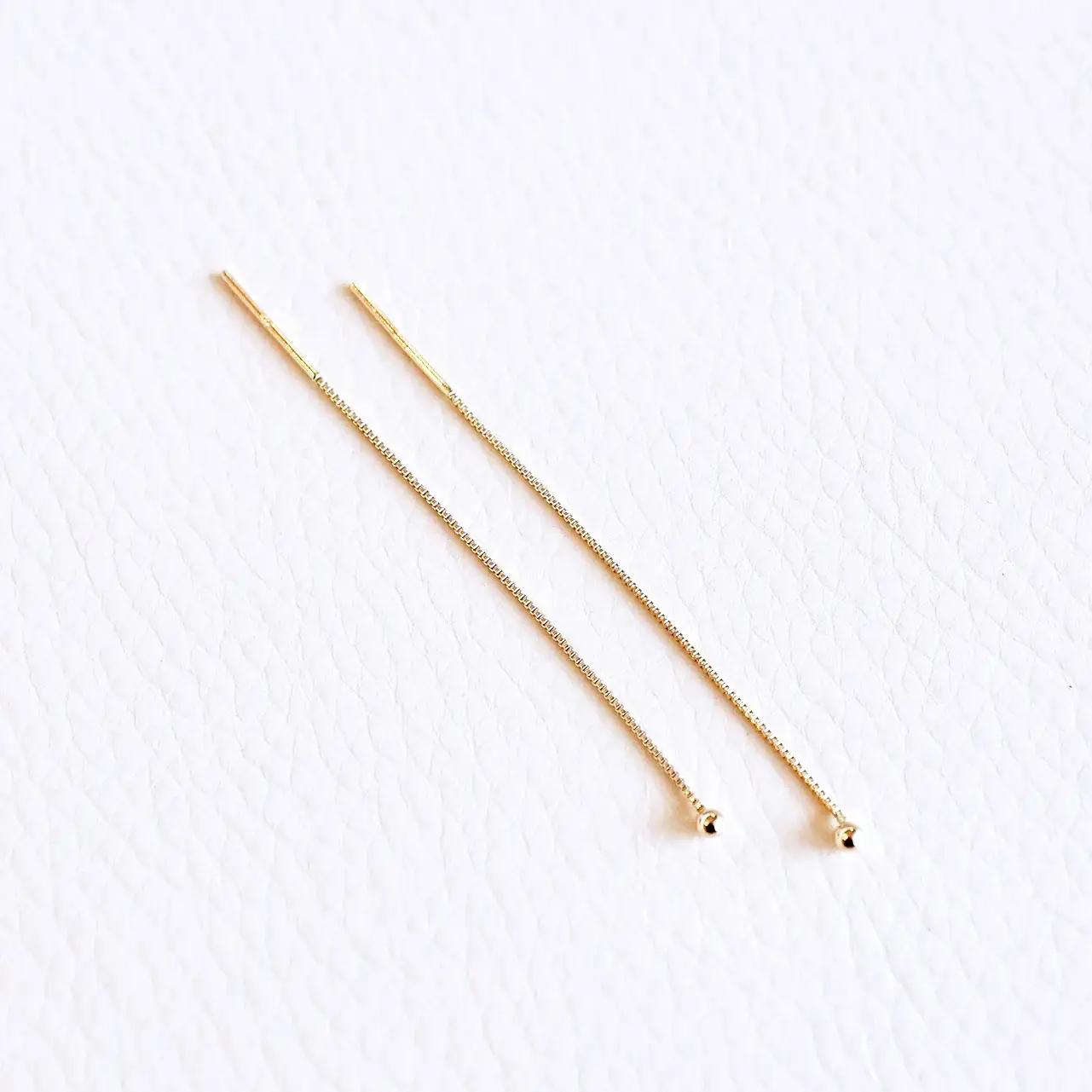 K10YG(10金) イエローゴールド 3WAY 地金 シンプル ボール チェーン アメリカン ピアス (2mm) 保証書付 KO-0083 242-069