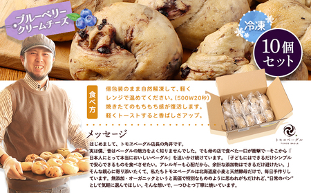 トモヱベーグル「クリームチーズブルーベリー」10個セット【330031】