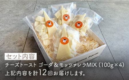 【12回定期便】チーズトースト ゴーダ＆モッツァレラMIX 4点 セット【ナカシマファーム】[NAJ118]