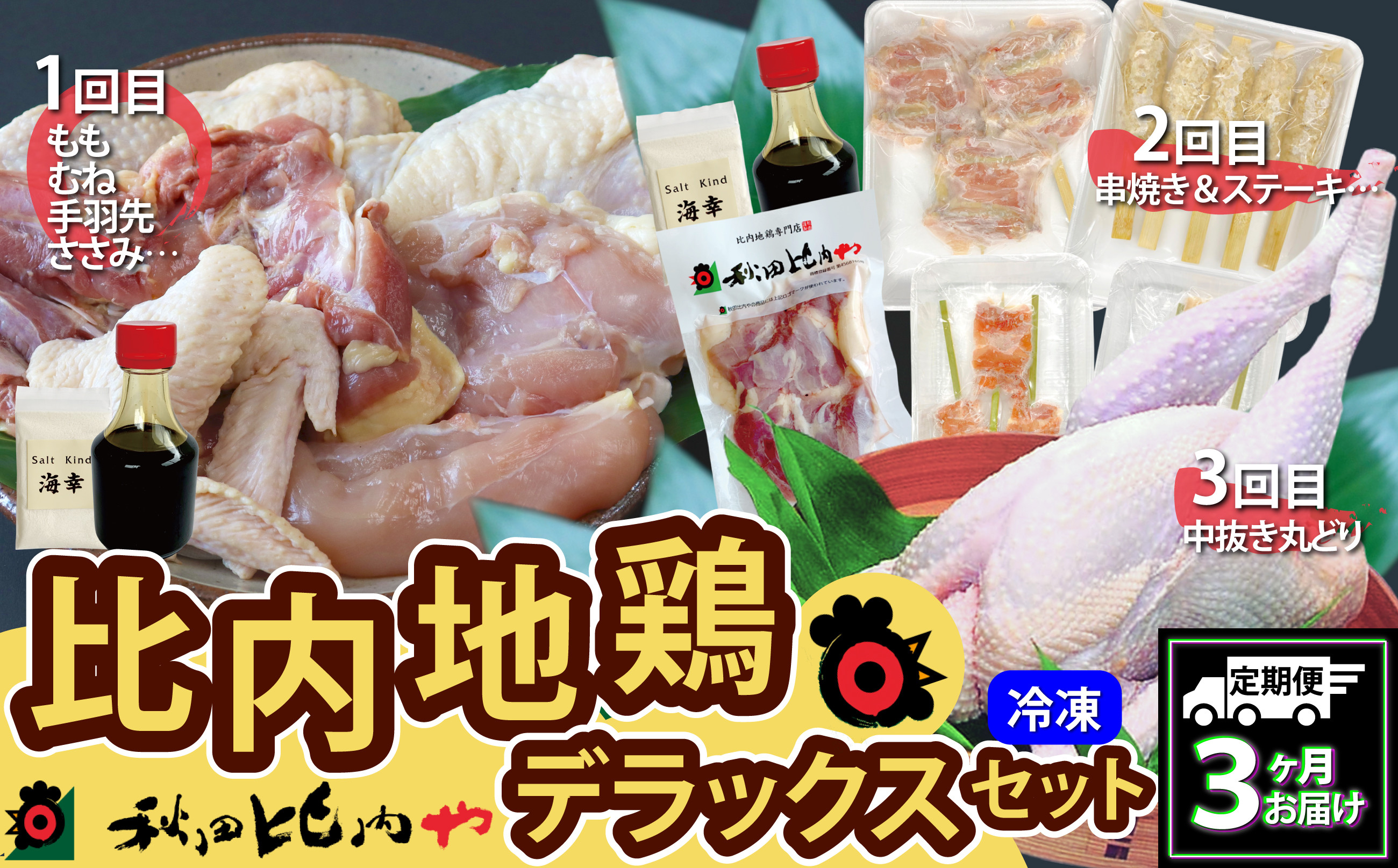 
                  【定期便3ヶ月】比内地鶏デラックスセット 360P2801　/ 比内鶏 小分け 東北 秋田 大館 お取り寄せ グルメ ギフト 比内地鶏 ひないじどり ひないどり 比内鶏 鶏肉 もも肉 とりもも むね肉 とりむね ささみ 手羽先  定期便 秋田比内や あきたひないや 比内や ヒナイヤ  鶏肉 鶏もも肉 とりもも肉 鶏モモ 鶏もも とりもも 鶏むね 鶏ムネ とりむね 胸肉 鶏胸肉 鶏むね肉 鶏ムネ肉
                