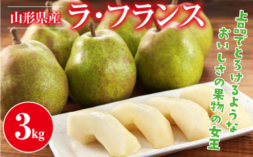 FYN9-944 山形県産 ラ・フランス 3kg 2025年11月上旬から順次発送 洋梨 ラフランス 秋果実 果物 くだもの フルーツ 自宅用 産地直送 期間限定 山形県 西川町 月山