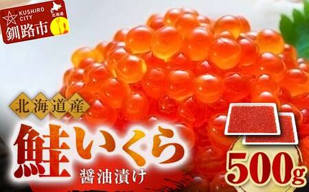 北海道産 鮭 いくら 醤油漬け 250g×2パック 計500g 北海道 釧路 ふるさと納税 いくら イクラ 丼 ごはんのお供 魚介類 海鮮 魚卵 海産物 F4F-5250