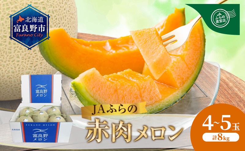【2026年8月発送】JAふらの 赤肉メロン 4～5玉（計8kg）富良野市 メロン フルーツ 果物