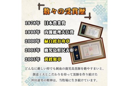 B6-01 鹿児島県産！贅沢な黒・沖田の黒豚(計1.5kg・ロース、肩ロース、バラ、モモ、ウデいずれか5パック) 自然放牧・自家製飼料で大切に育てられた黒豚肉【沖田黒豚牧場】