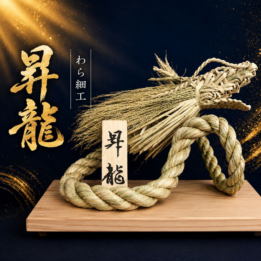 【ふるさと納税】 インテリア おすすめ わら細工 昇龍 ／ 雫石民芸社 わら飾り 竜 縁起物 運気 上昇 幸運 龍 ドラゴン 辰 伝統工芸 工芸品 贈り物 置物 プレゼント 贈呈 オブジェ 稲 藁 ワラ イネ 手作業 こだわり 手仕事 巧 技 職人技 伝統 東北 岩手県 雫石町 送料無料