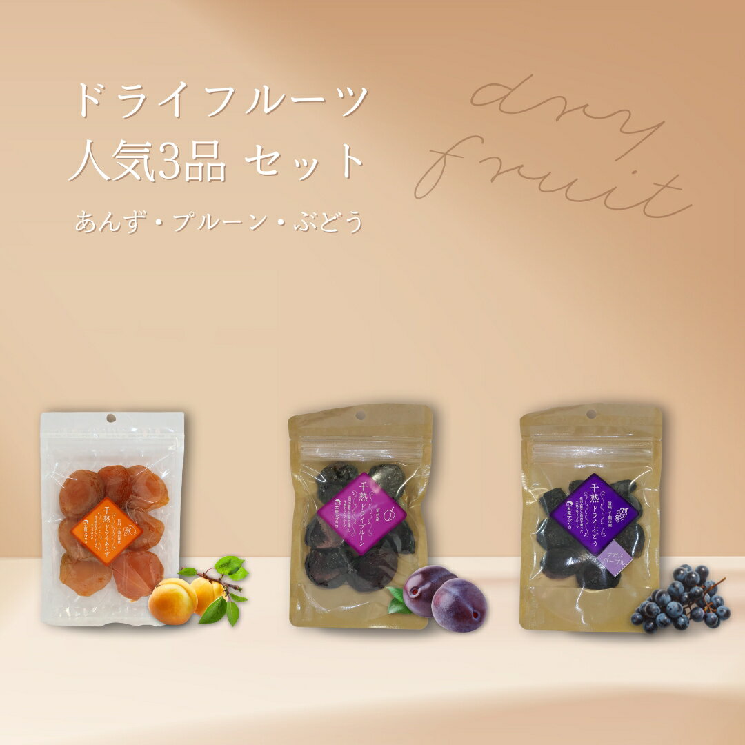 【ふるさと納税】ドライフルーツ 人気3品(ぶどう・あんず・プルーン) セット|無添加 添加物不使用 ぶどう 葡萄 あんず 杏子 プルーン フルーツ ドライフルーツ まんぷく おやつ おつまみ 晩酌 お菓子 信州 長野 千曲市 送料無料