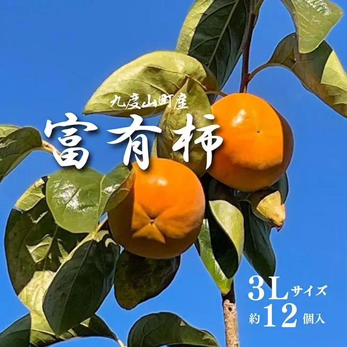 ［先行予約］富有柿（青秀以上３Ｌサイズ１２個入り）［2026年11月下旬より順次発送］