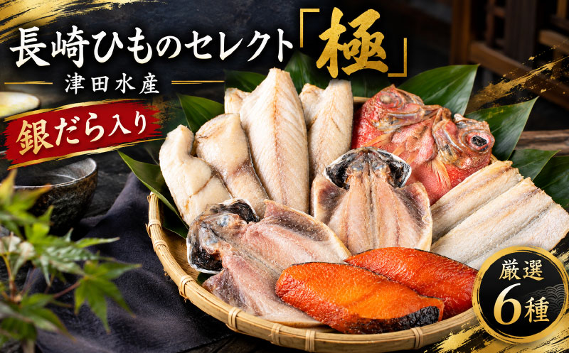 [TD005］ 長崎 ひもの セレクト 極 6種 詰め合わせ 銀ダラ 銀鱈 干物セット 金目鯛 ワイン仕込みさば かます あじ 魚介類 海鮮 魚 干物 津田水産 冷凍 国産 長崎県 佐世保