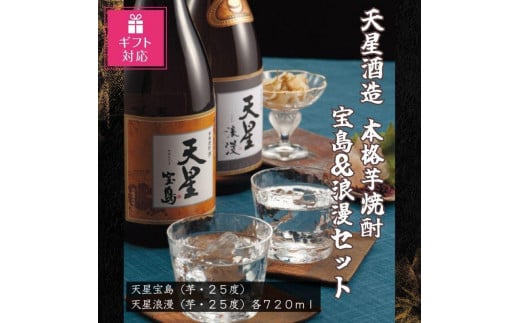 【ギフト包装対応】天星酒造　本格芋焼酎　宝島・浪漫720mlセット