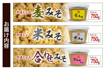 「１００年以上の歴史」徳山みそ・しょうゆ醸造場 ３種の味噌３個セット【A155】
