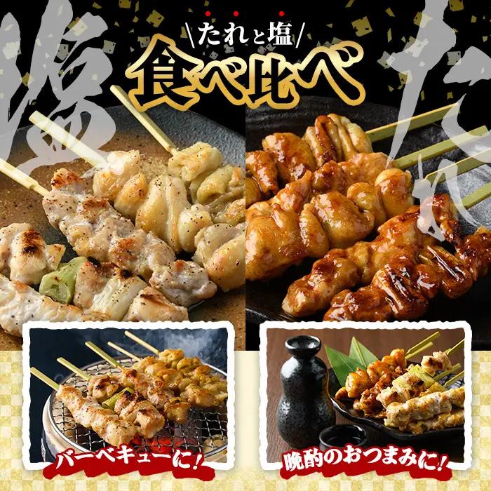 【定期便】＜生冷凍＞九州産焼鳥　50本×3か月　5種盛　小分け 焼鳥 【00-079-04-TK】