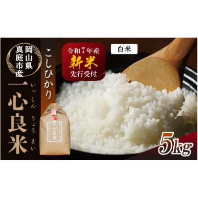 ふるさと納税 真庭市 【令和7年産】米ぬか牡蠣殻栽培米コシヒカリ『一心良米』白米5kg