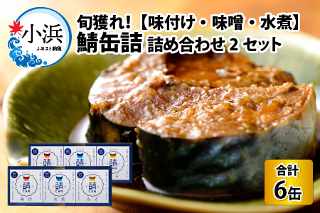 旬獲れ 鯖缶詰 3ヶ詰め合わせ（味付・味噌・水煮） 90g × 6缶 ｜ 鯖 サバ さば 鯖缶 サバ缶 さば缶 鯖缶詰 サバ缶詰 さば缶詰 保存食 常備食 非常食 備蓄 災害対策 水煮 味噌煮 本醸造醤油仕立て おつまみ お歳暮