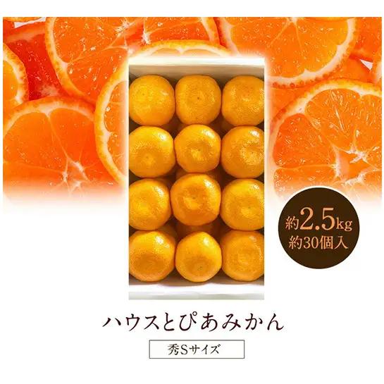 浜松市産 JAとぴあ浜松 ハウスとぴあみかん 秀Sサイズ 約2.5kg 約30個入り 糖度11度以上 みかん ミカン 静岡 浜松市