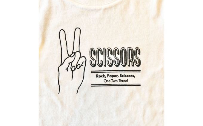 3人兄弟姉妹でおそろい/じゃんけん ROCK×PAPER×SCISSORS プリント/ Tシャツ3枚組ギフトセット【出産祝い・誕生日・ギフト・プレゼント】（80cm×90cm×110cm）