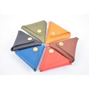 【minca】 栃木レザーの三角コインケース小 小銭入れ コンパクト 小さめ/Coin purse 01/レッド　469【雑貨 ファッション 人気 おすすめ 】