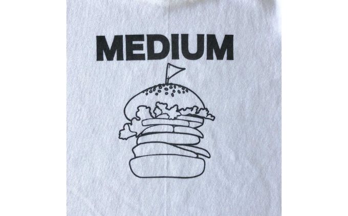 3人兄弟姉妹でおそろい/ハンバーガー SMALL×MEDIUM×BIG プリント/ Tシャツ3枚組ギフトセット【出産祝い・誕生日・ギフト・プレゼント】（80cm×110cm×130cm）