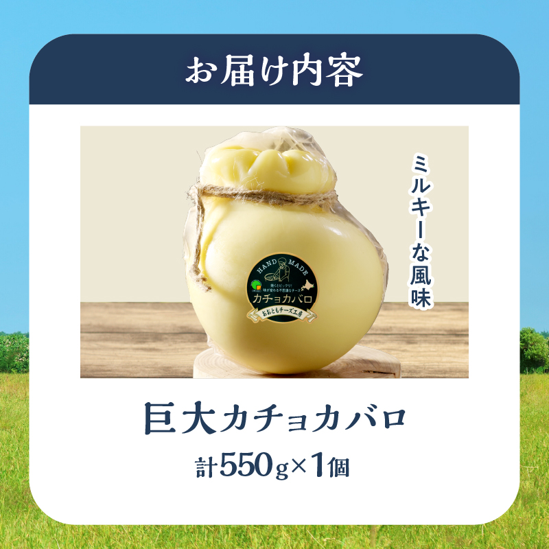 【おおともチーズ工房】《なまらでかい!!》ミルキーな風味の巨大カチョカバロ(計550g)_H0003-119
