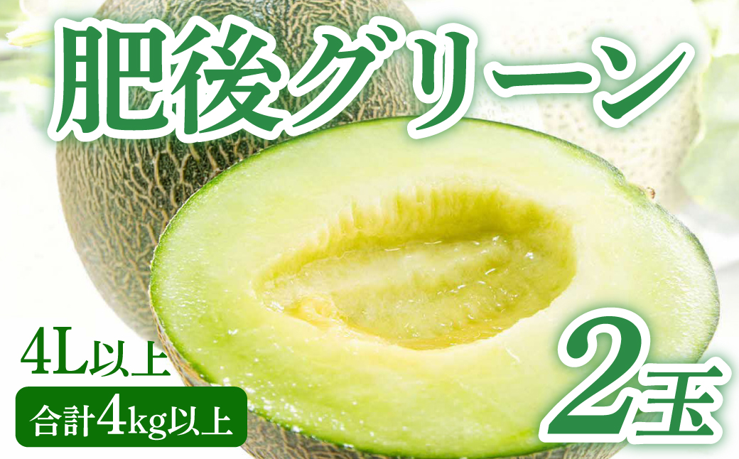 【先行予約】 熊本県八代市産 肥後グリーンメロン 4L以上 2玉 約4kg 果物 くだもの フルーツ 肥後グリーン メロン 青肉メロン 【2026年5月上旬より順次発送】