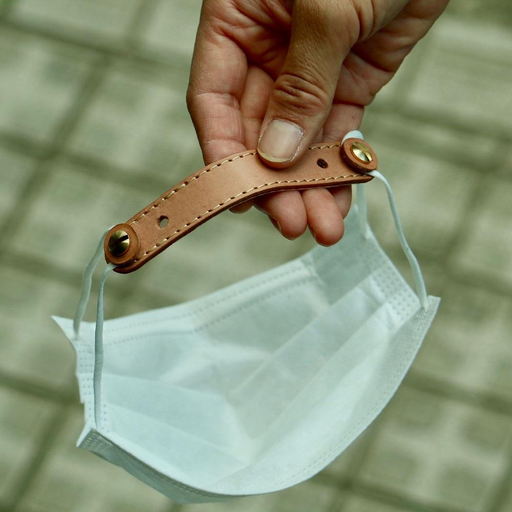 SKLO 首かけタッチペンホルダー+レザーマスクバンド　Shortタイプ【Natural】