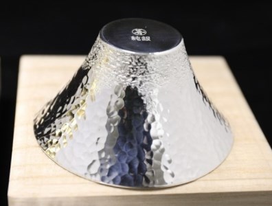 純銀製ぐいのみ　山梨富士（白）K037896-H