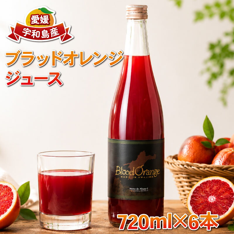 【ふるさと納税】 ブラッドオレンジジュース 6本 セット えひめ南農業協同組合直販センター 果汁100% ストレート ジュース ブラッドオレンジ 720ml × 6本 JA 飲料 柑橘 蜜柑 モロ タロッコ 100%ジュース 果物 くだもの フルーツ 数量限定 国産 愛媛 宇和島 H040-009013