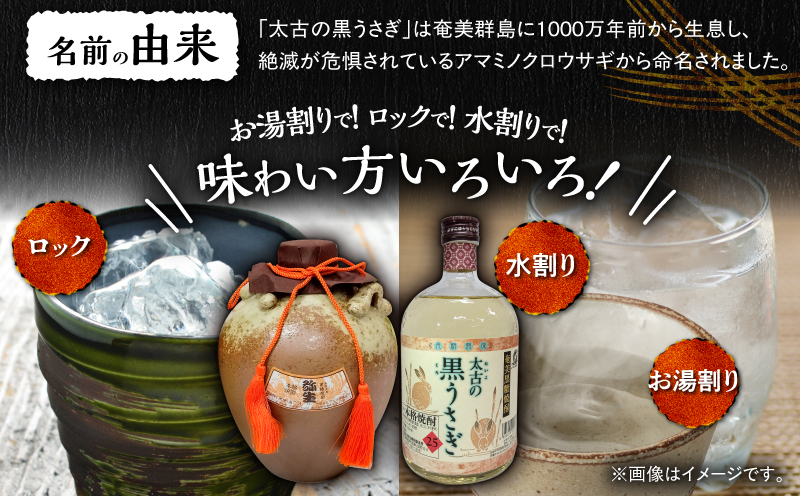 奄美でしか造れない黒糖焼酎 太古の黒うさぎ25度720ml＆みんがめ30度900ml 2本入セット　A185-029
