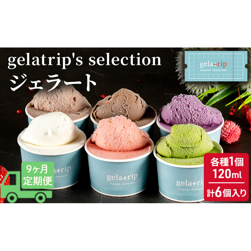 ≪9ヵ月定期便≫ジェラート6個 gelatrip's selection 北海道 上富良野町 