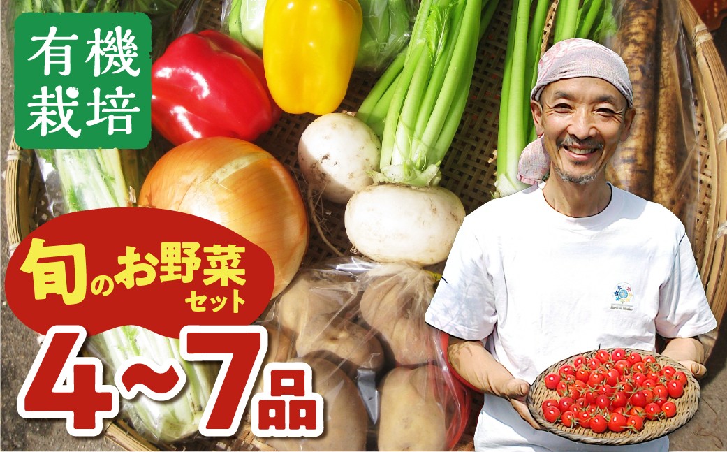 
                  【令和8年産先行予約受付中】野菜の栄養価コンテストグランプリ農家が贈る 無農薬栽培野菜セット 4～5品 ／ 6～7品 ありがとうファーム お野菜のレシピ付き 選べるお届け時期 無農薬 野菜 セット 味噌 糀 おまかせ お楽しみ 
                