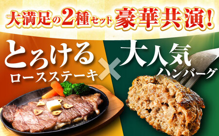 佐賀産和牛ロースステーキ400g・黒毛和牛ハンバーグ280g 吉野ヶ里町/石丸食肉産業[FBX046]
