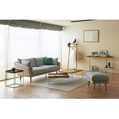 リニエ サイドテーブル ホワイトオーク/フレーム:ホワイト