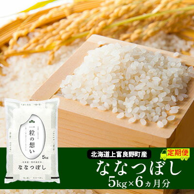 【ふるさと納税】≪6ヶ月定期便≫北海道上富良野町産【ななつぼし】5kg お米 白米 精米 ライス ご飯 ブランド米 銘柄米 お弁当 おにぎり 北海道産 食卓 産地直送 複数回 お届け 半年 　お届け：2025年11月より順次出荷