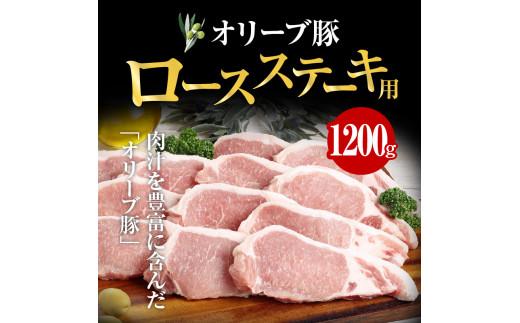 オリーブ豚 ロース ステーキ用  1200g ( 1200g × 1パック ) 5～7人前