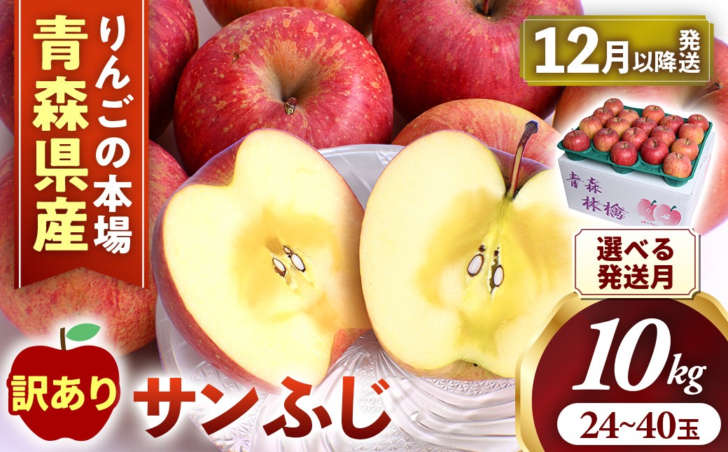
                  【訳あり】りんご【サンふじ】約10kg（24～40玉）【2026年産・先行予約】★選べる発送月★アップル 林檎 フルーツ 果物 果実 青森県産 三戸 産地直送 農家直送 送料無料 AK-24-P02
                